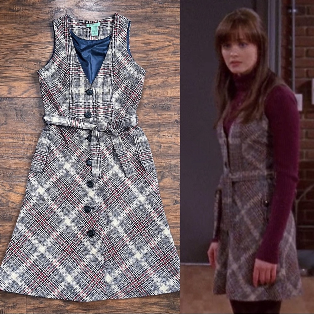 Maple • ASO Rory Gilmore Girls plaid dress jumper Anthropologie